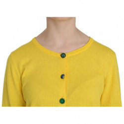 Maglione a maniche lunghe con bottoni in cotone giallo - IT44 - L