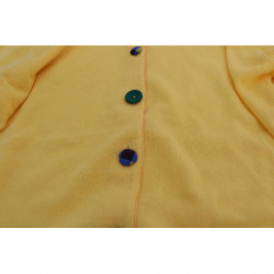 Maglione a maniche lunghe con bottoni in cotone giallo - IT44 - L