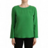 Maglione girocollo a maniche lunghe in seta verde - IT42-M