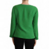 Maglione girocollo a maniche lunghe in seta verde - IT42-M