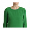 Maglione girocollo a maniche lunghe in seta verde - IT42-M