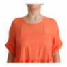 Abito maxi trapezio maniche corte misto cotone corallo - IT44 - L