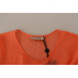 Abito maxi trapezio maniche corte misto cotone corallo - IT44 - L