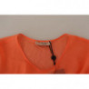 Abito maxi trapezio maniche corte misto cotone corallo - IT44 - L
