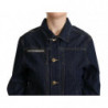 Giacca di jeans a maniche lunghe abbottonata blu scuro - IT40-S