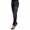 Jeans skinny in denim a vita bassa in cotone lavato blu - W26