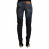 Jeans skinny in denim a vita bassa in cotone lavato blu - W26