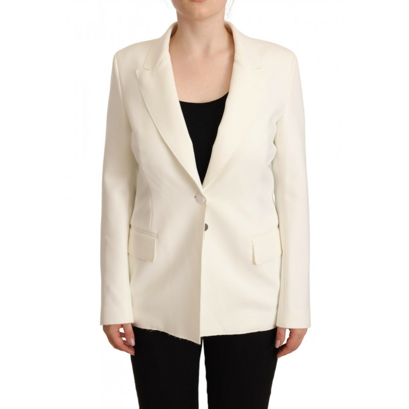 Giacca cappotto monopetto beige a maniche lunghe - IT40-S