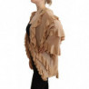 Maglione cardigan aperto sul davanti maniche lunghe volant beige -