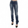 Jeans in denim slim fit a vita media lavati blu - W32
