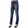 Jeans in denim slim fit a vita media lavati blu - W32