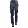 Jeans in denim slim fit a vita media lavati blu - W32