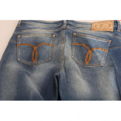 Jeans in denim slim fit a vita media lavati blu - W32