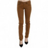 Jeans skinny in denim slim fit a vita media in cotone marrone - W27