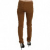 Jeans skinny in denim slim fit a vita media in cotone marrone - W27