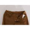 Jeans skinny in denim slim fit a vita media in cotone marrone - W27