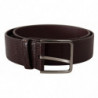 Cintura fibbia metallo logo argento pelle vitello marrone scuro - 9