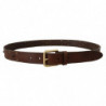 Cintura fibbia metallo color oro borchiata pelle marrone - 90 CM /