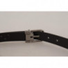 Cintura fibbia metallo pelle traforata viola scuro - 90 CM / 36 INCHES