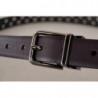 Cintura fibbia metallo pelle traforata viola scuro - 90 CM / 36 INCHES