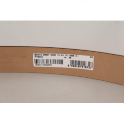 Cintura fibbia logo casual pelle marrone tono argento - 95 CM / 38