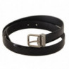 Cintura fibbia metallo tono argento pelle vitello nera - 85 CM / 34
