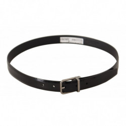 Cintura fibbia metallo tono argento pelle vitello nera - 85 CM / 34