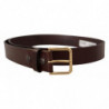Cintura fibbia metallo color oro pelle lucida marrone - 90 CM / 36