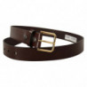 Cintura fibbia metallo color oro pelle lucida marrone - 90 CM / 36