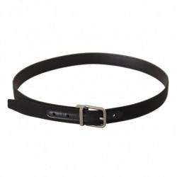 Cintura fibbia metallo argentato pelle tela nera - 85 CM / 34 INCHES