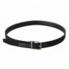 Cintura fibbia metallo argentato pelle tela nera - 85 CM / 34 INCHES