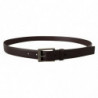 Cintura fibbia metallo tono argento pelle marrone - 90 CM / 36 INCHES