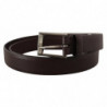 Cintura fibbia metallo tono argento pelle marrone - 90 CM / 36 INCHES