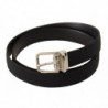 Cintura da uomo fibbia metallo tono argento tela nera - 95 CM / 38