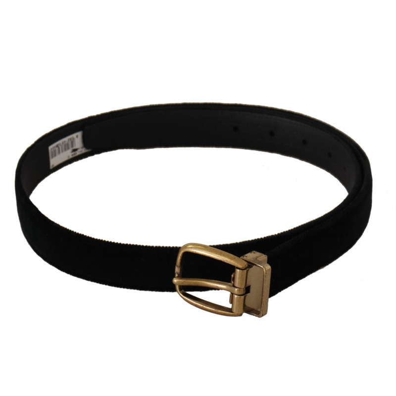 Cintura fibbia metallo color oro pelle velluto nero - 90 CM / 36 IN