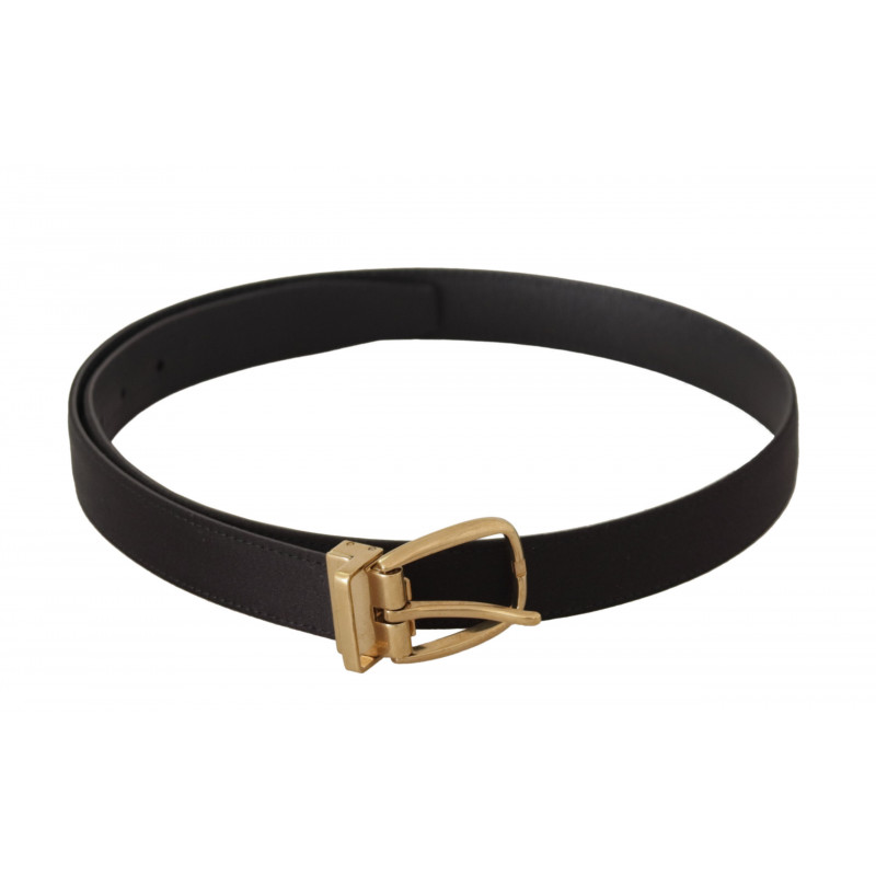 Cintura fibbia metallo color oro pelle seta nera - 85 CM / 34 INCHES