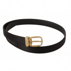 Cintura fibbia metallo color oro pelle seta nera - 85 CM / 34 INCHES