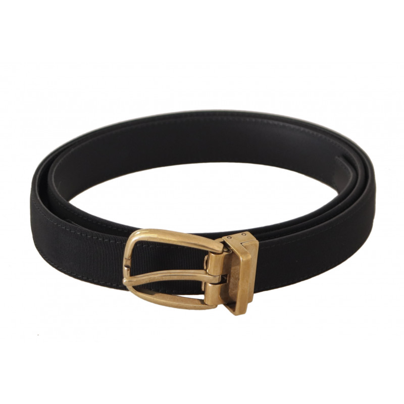 Cintura fibbia metallo dorato tela gros grain nera - 95 CM / 38 INCHES