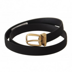 Cintura fibbia metallo dorato tela gros grain nera - 95 CM / 38 INCHES