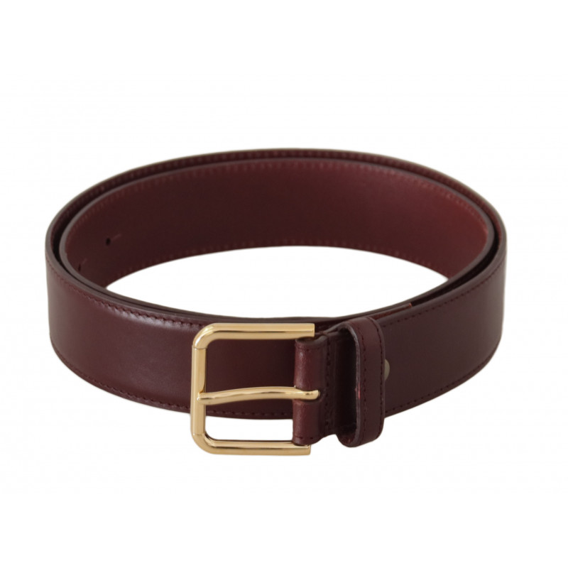 Cintura fibbia metallo color oro pelle vitello marrone - 90 CM / 36