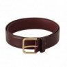 Cintura fibbia metallo color oro pelle vitello marrone - 90 CM / 36
