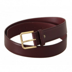 Cintura fibbia metallo color oro pelle vitello marrone - 90 CM / 36