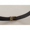 Cintura nera fibbia metallo dorato velluto Alta Sartoria - 95 CM /