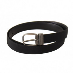 Cintura fibbia metallo argentato pelle scamosciata nera - 95 CM / 3