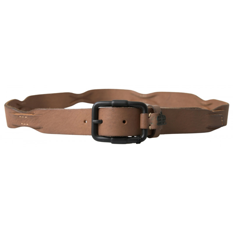 Cintura da uomo pelle marrone fibbia metallo - 95 CM / 38 INCHES