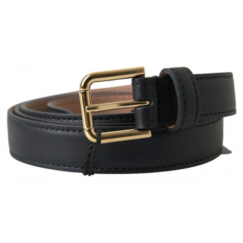 Cintura fibbia metallo color oro pelle nera - 100 CM / 40 INCHES