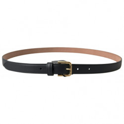 Cintura fibbia metallo color oro pelle nera - 100 CM / 40 INCHES