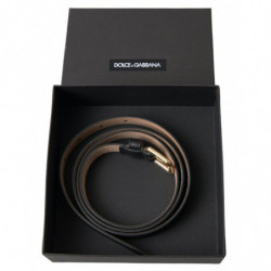 Cintura fibbia metallo color oro pelle nera - 100 CM / 40 INCHES