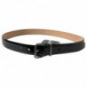 Cintura da uomo pelle vitello nera fibbia metallo - 75 CM / 30 INCHES