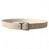 Cintura da uomo pelle beige fibbia metallo - 85 CM / 34 INCHES